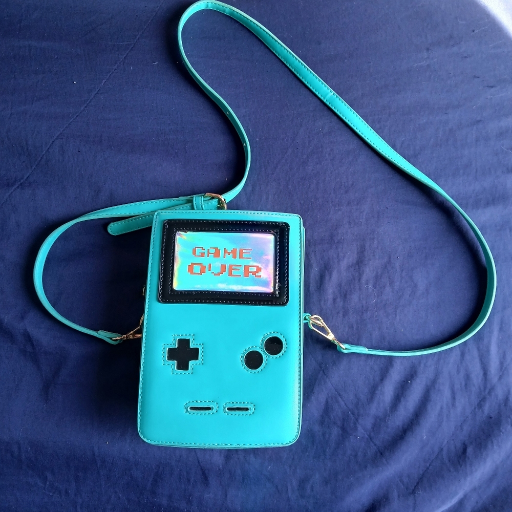Teal Gameboy Console Crossbody Bag
